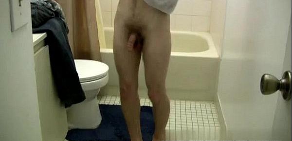  Gay guys in football socks cum Once the shower is   over, he dries